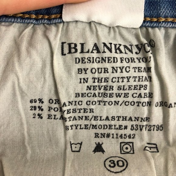 BlankNYC Women's Size 30 The Baxter Ribcage Straight Leg High-Rise Blue Jeans - Picture 13 of 15